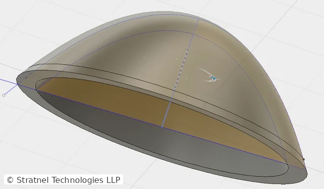 Final parabolic reflector shell render in Fusion 360 — Stratnel